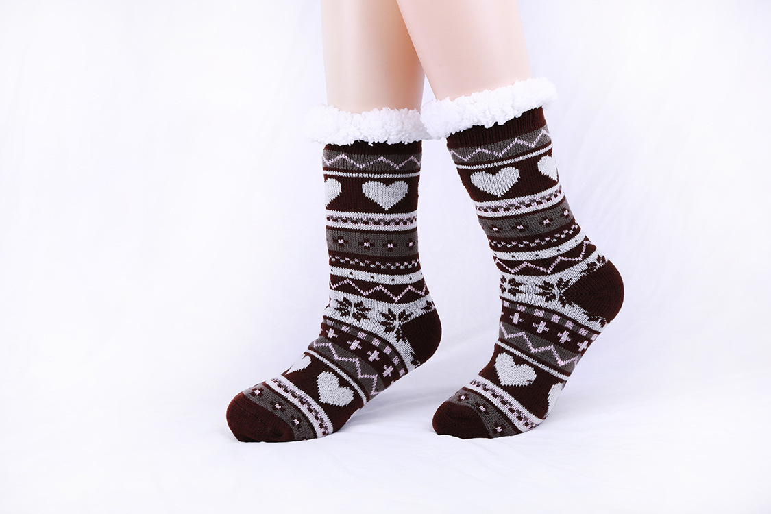 Bar Plus Velvet Socks Plus Thick Velvet Coral Fleece Floor Slipper Socks Sleeping Christmas Socks Wholesale Fluffy Fuzzy Socks